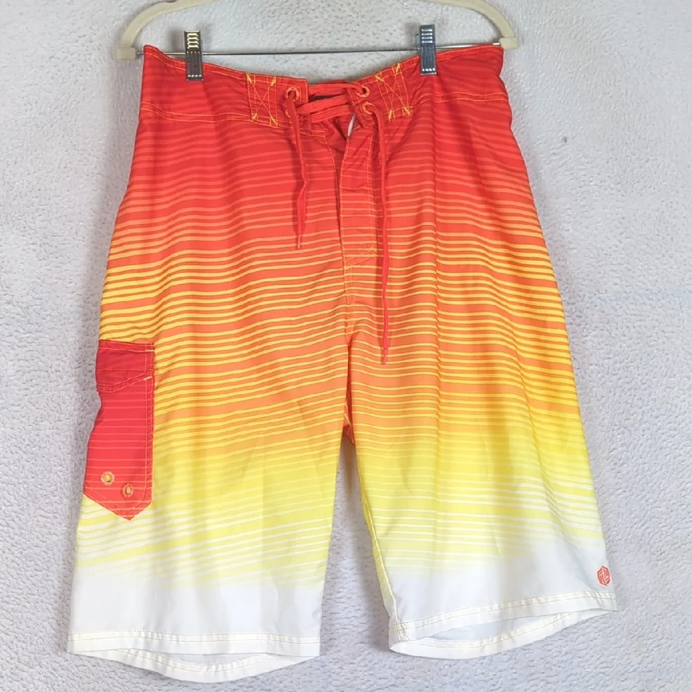 BKE Sport‎ Men's Vibrant Red Athletic Fit Board Shorts Size 34
